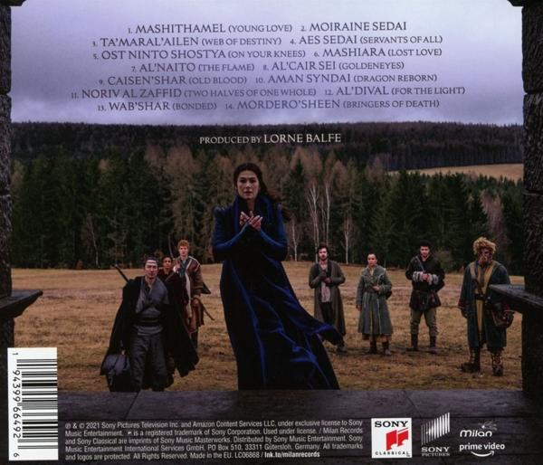 Rückseite eines CD-Covers mit Personen und Songtiteln, Hintergrund Wald.