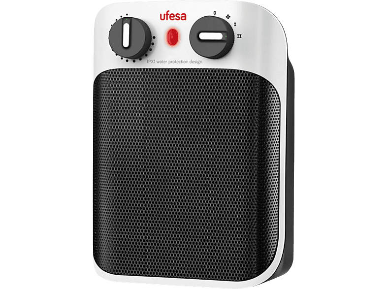 Calefactor portátil - Ufesa CC1800IP, 1800 W, Hasta 20 m², 3 Velocidades, 2 Niveles de calor, LED, Blanco/Negro