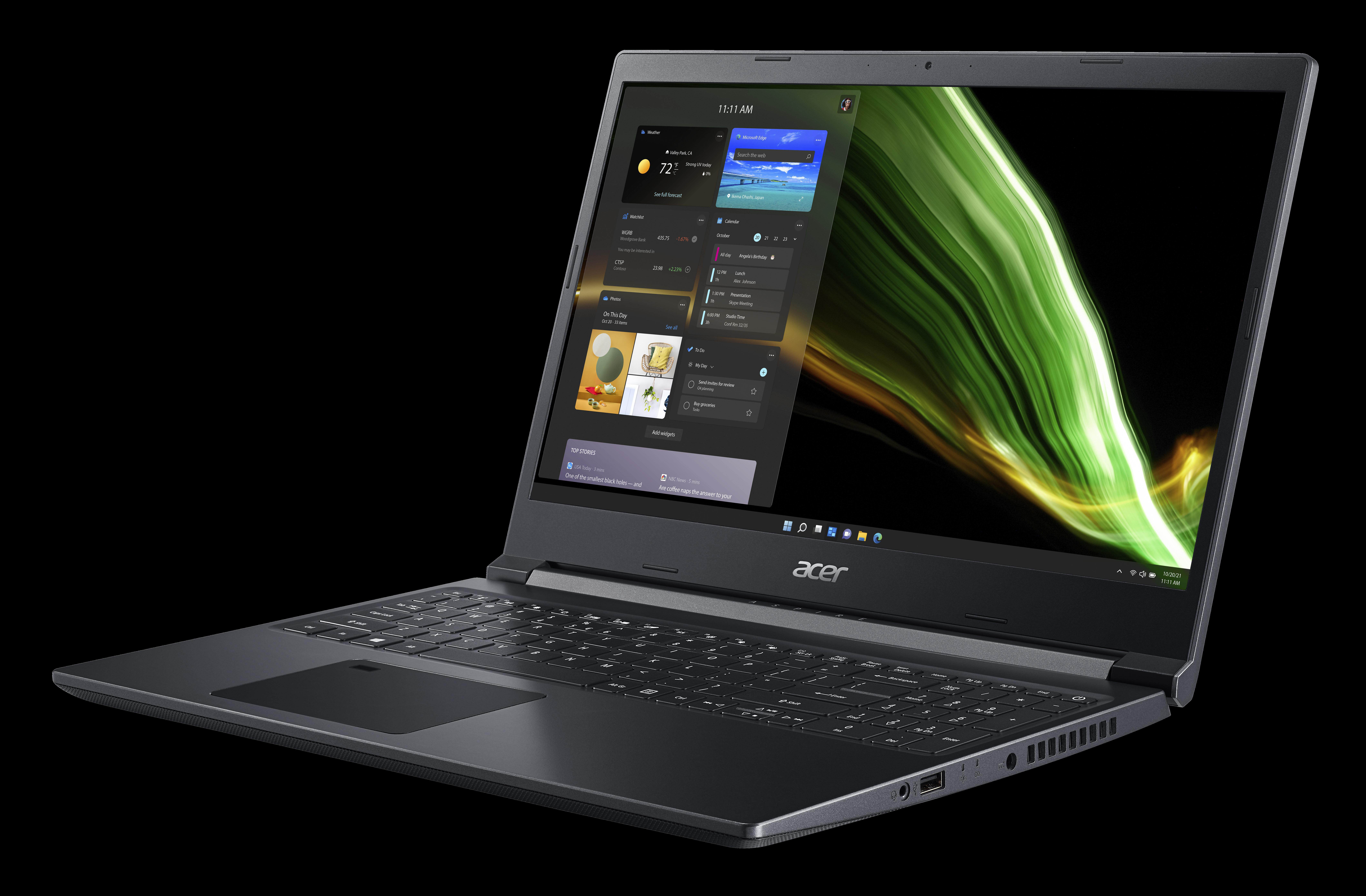 SSD, Notebook 5 1650, Zoll GB Aspire GeForce RAM, ACER 15,6 Ryzen™ AMD mit Prozessor, GB 512 7 GTX (A715-42G-R9TC), Display, 8 Schwarz