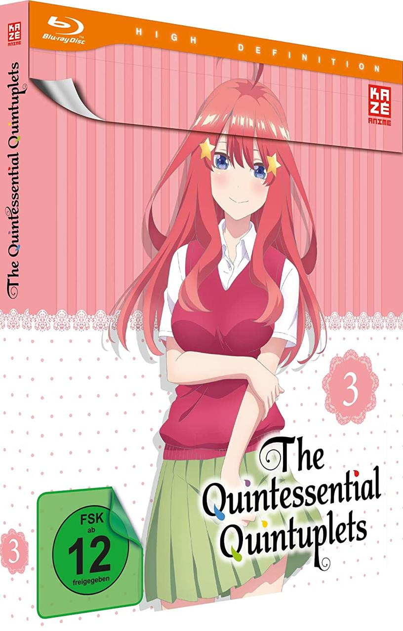 Anime-DVD-Boxset mit Quintessential Quintuplets, mit einem Mädchen.
