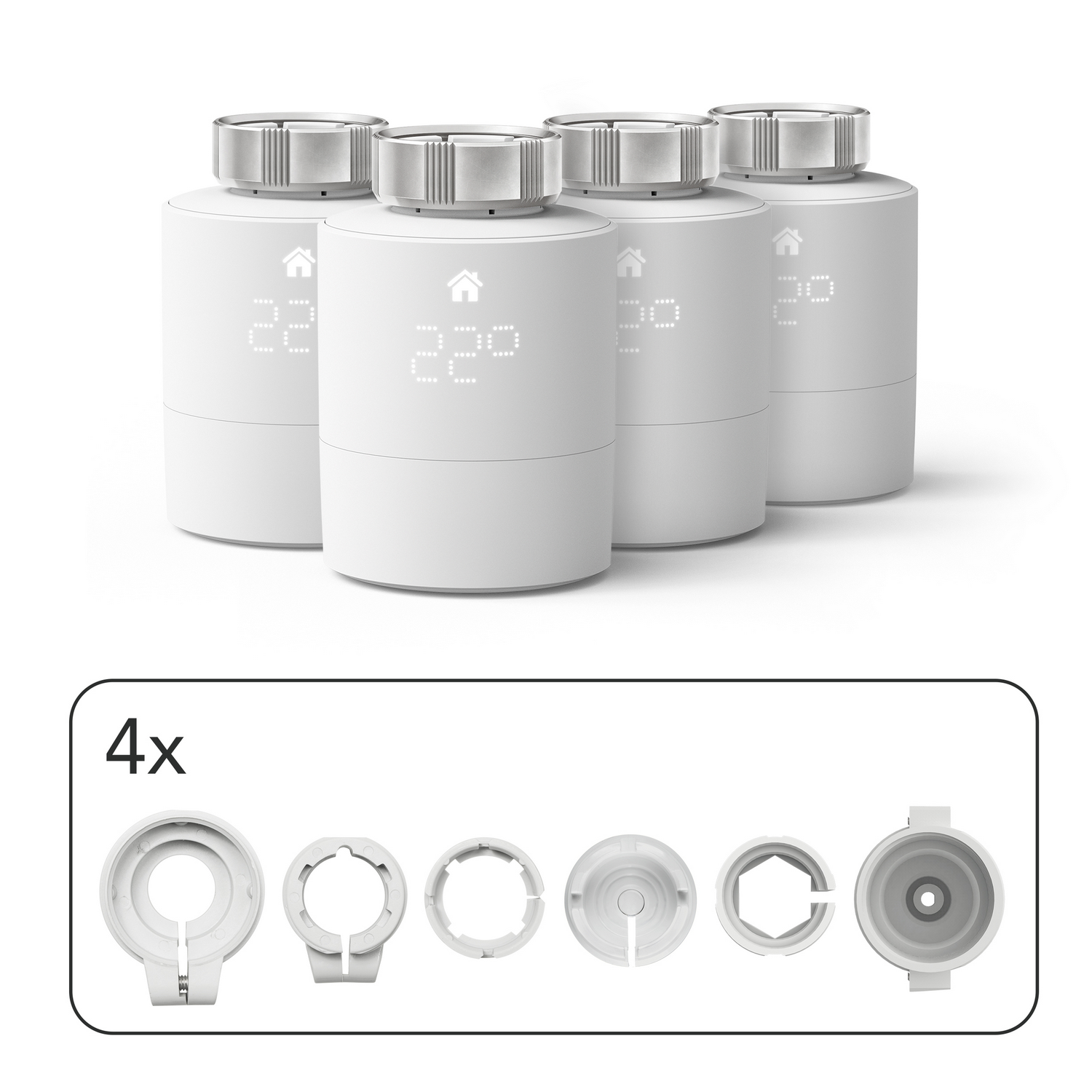 Termostato - Tado° V3P-4SRT01-TC-ML, Pack cabezal termostato inteligente, Control calefacción, Blanco