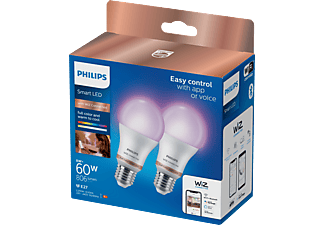 PHILIPS Standardform Tunable White & Color Doppelpack 60W  LED Lampe E27 16 Mio. Farben