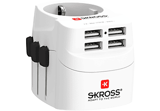 SKROSS Reisestecker "PRO Light USB 4 Port" (Type A), Weiß