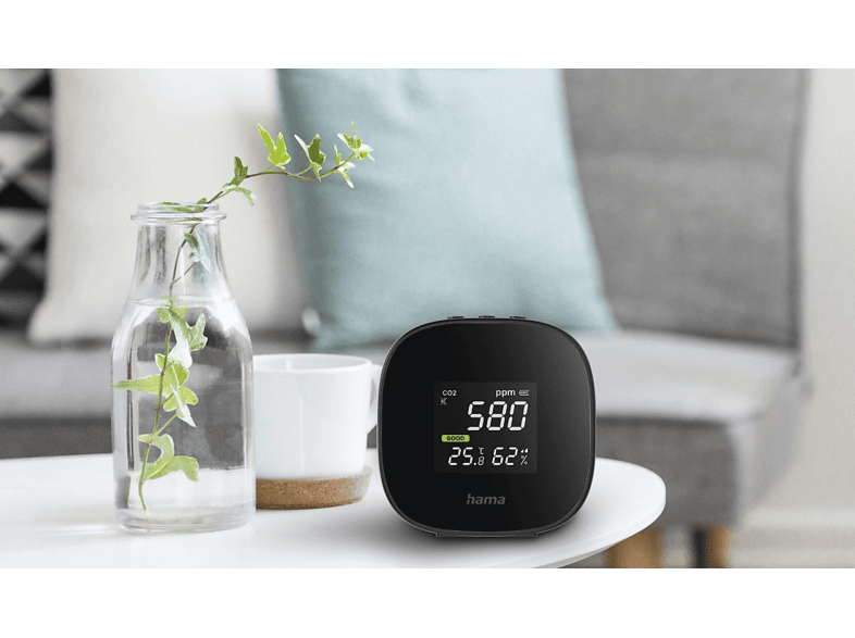 Hama 186434 Luftqualitätsmessgerät "Safe", CO2-, Temperatur-, Luftfeuchtigkeitsmessung — Foto 3 von 4