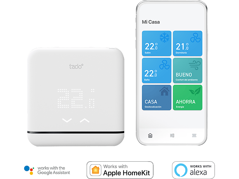 Controlador de aire acondicionado - Tadoº V3+, Táctil, LED, Infrarrojos, Blanco