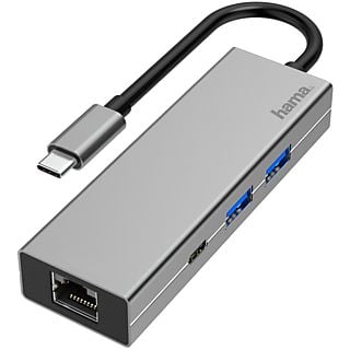 HAMA 200108 USB-C-Multihub 4p, LAN