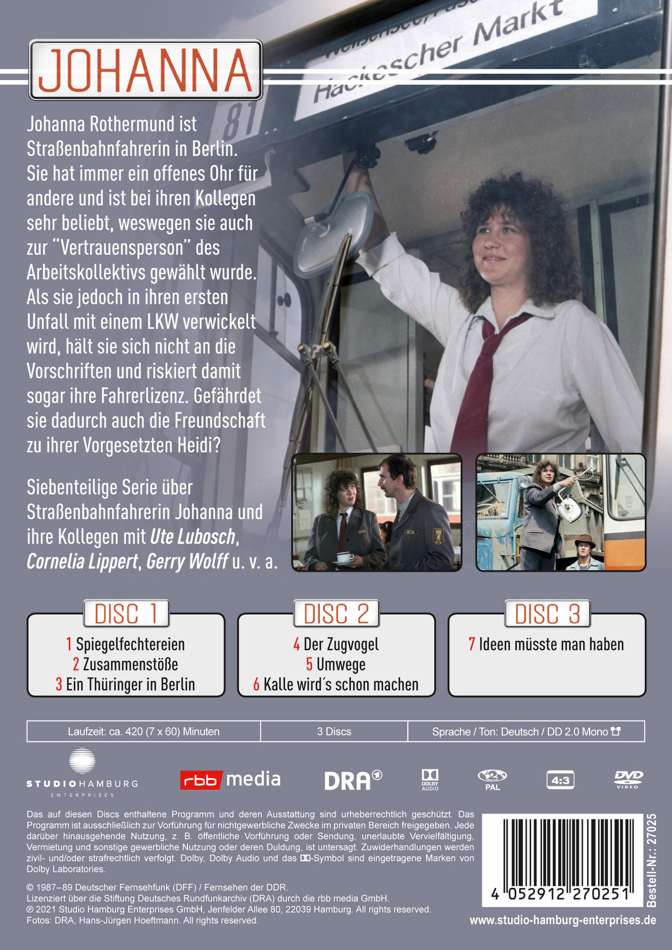 DVD-Cover. Eine Frau steht vor einem Zug. Text auf Deutsch.