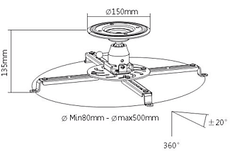 SUNNE PRO300S Projektor Deckenhalterung, weiß