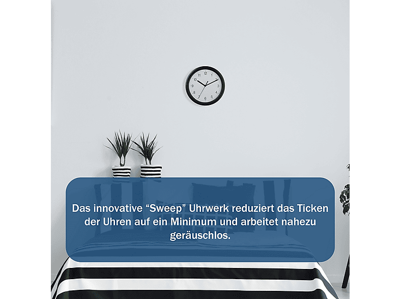 TFA Analoge Wanduhr, Schwarz — Foto 2 von 3