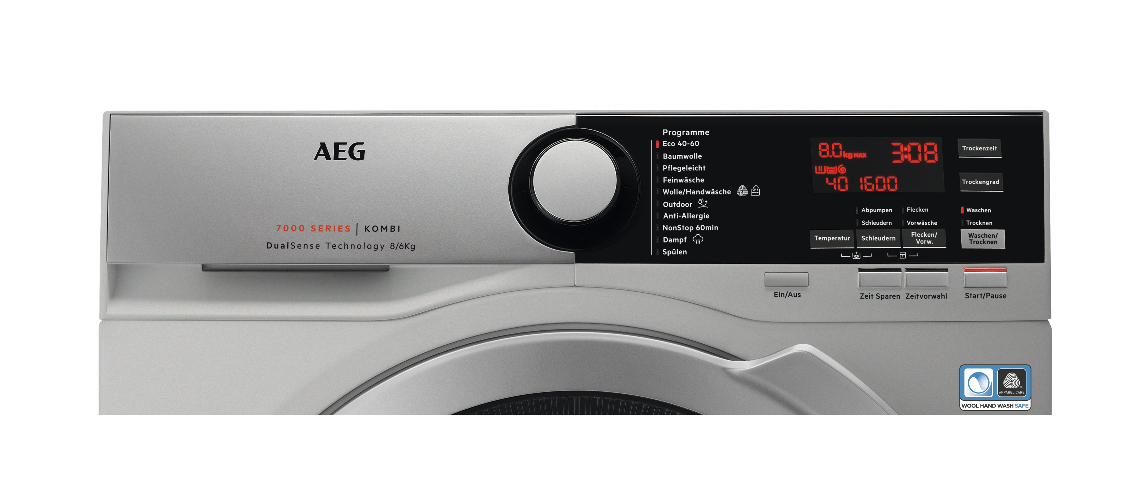 AEG L7WES70680 Serie 7000 mit DualSense Trommelsteuerung Waschtrockner (8 kg / 6 kg, 1551 U/Min.)