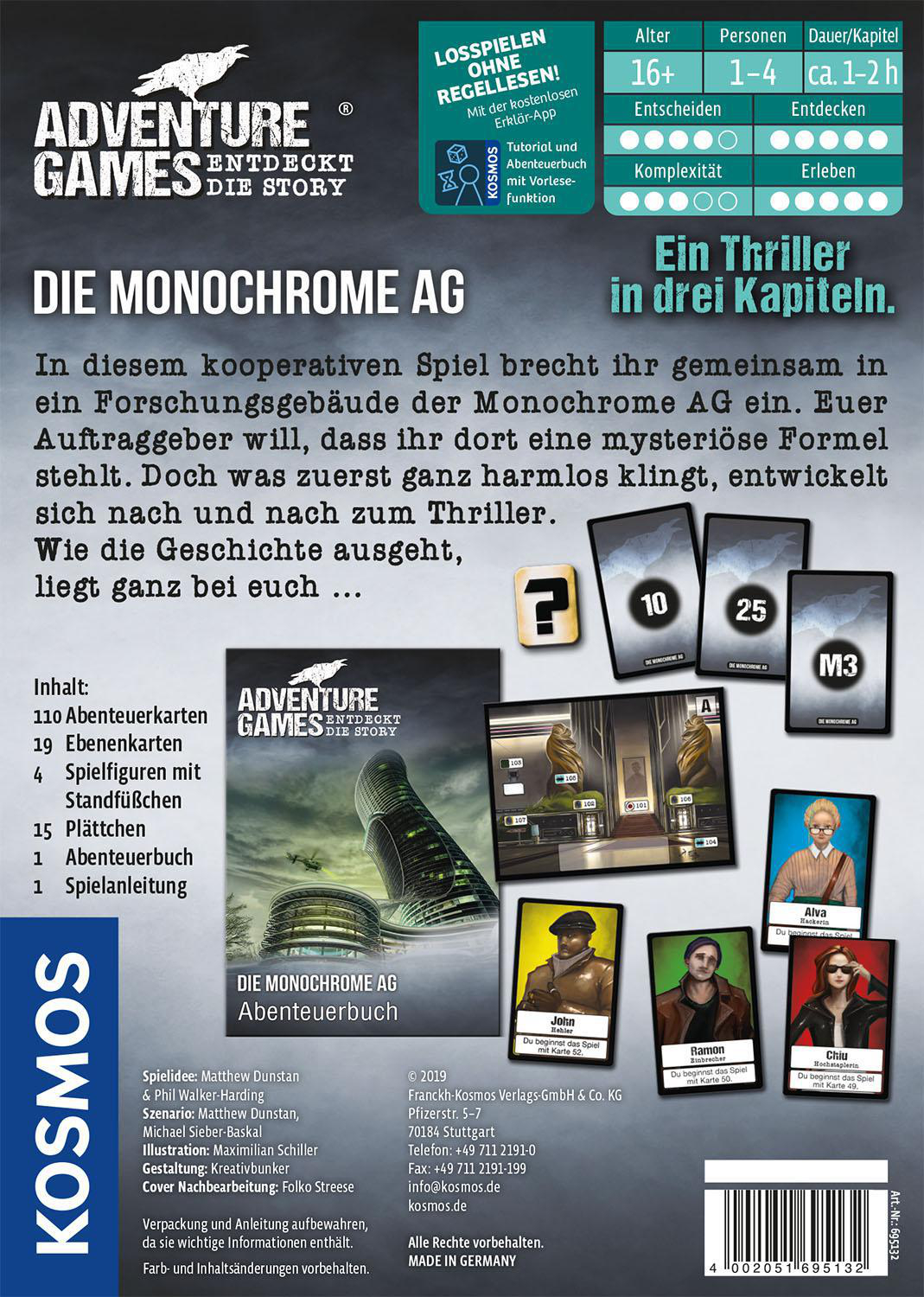 Games Gesellschaftsspiel Monochrome KOSMOS Adventure Die - Mehrfarbig AG