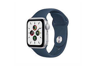 APPLE Watch SE (GPS) 40mm Smartwatch Aluminium Fluorelastomer, 130 | 200 mm,  Armband: Abyssblau, Gehäuse: Silber Smartwatch kaufen. Armband:  Fluorelastomer, 130 - 200 mm, Farbe Armband: Abyssblau, Gehäuse: Silber |  SATURN