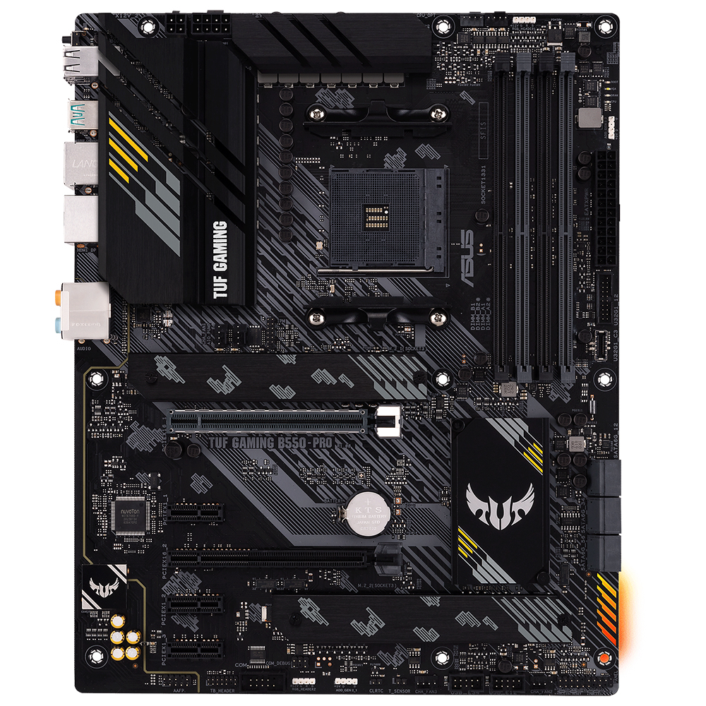 ASUS Tuf Gaming B550-PRO AMD B550 AM4 DDR4 5100 DP HDMI Çift M2 USB3.2 ARGB 2.5Gbit LAN ATX PCIe 4.0 Anakart Siyah