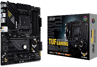 ASUS Tuf Gaming B550-PRO AMD B550 AM4 DDR4 5100 DP HDMI Çift M2 USB3.2 ARGB 2.5Gbit LAN ATX PCIe 4.0 Anakart Siyah