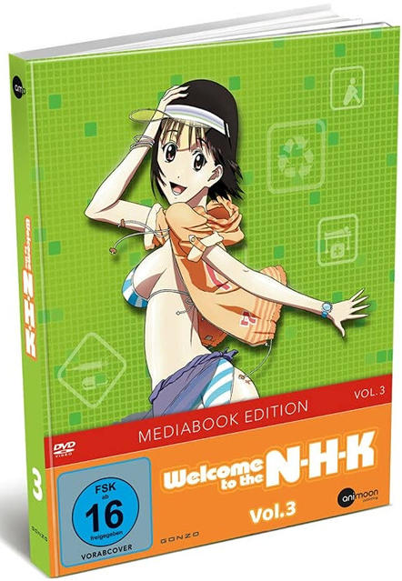 Welcome to the NHK Vol. 3 DVD-Cover, mit einem Anime-Mädchen darauf.