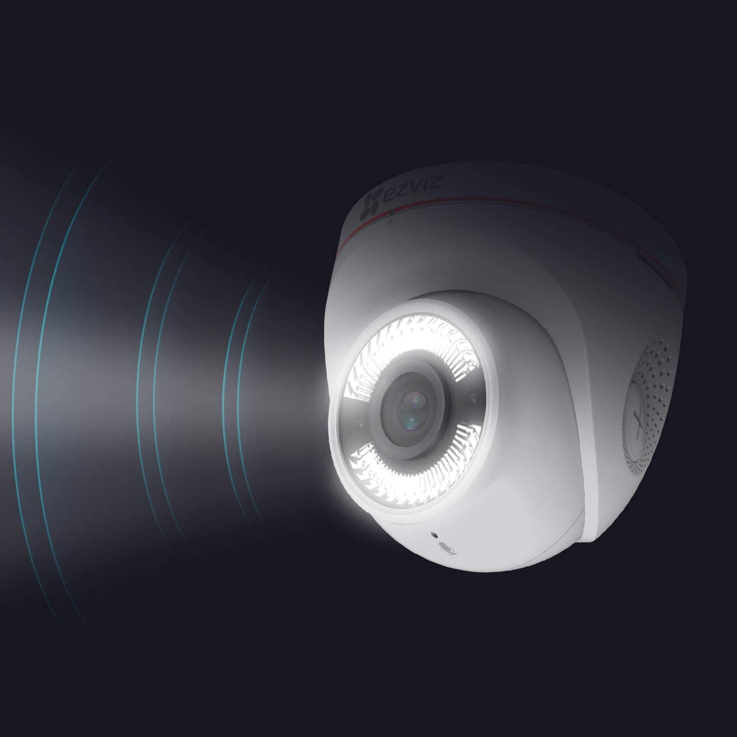 Cámara de vigilancia IP - Ezviz C4W, FHD 1080p, WiFi, Visión nocturna, Compatible con asistentes, IP67, Blanco
