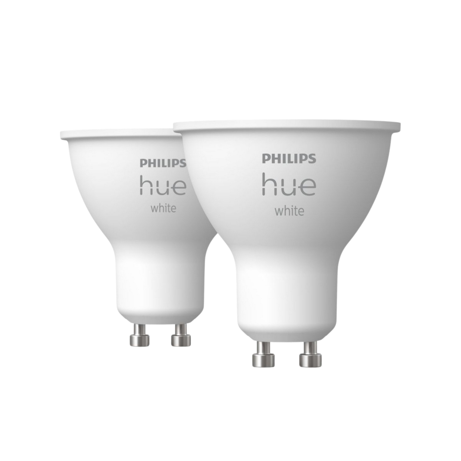 Kit bombillas Bluetooth - Philips Hue GU10, 2 Unidades, Luz Blanca Cálida, 4.3 W, Compatible Alexa/Google Home