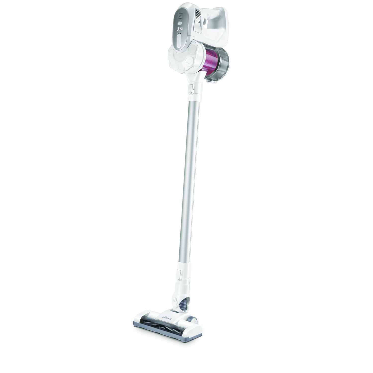 Aspirador escoba - Ufesa AE4822 Sena, 2 velocidades, 0.8 l, Autonomía 40 min, Sistema ciclónico, LED, Blanco