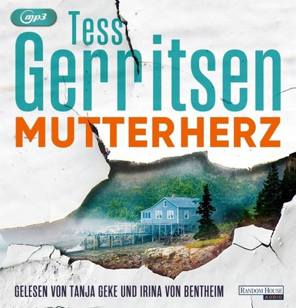 Buchcover mit einer Hausszene in einem zerrissenen Papiereffekt, mit Text auf Englisch und Deutsch.