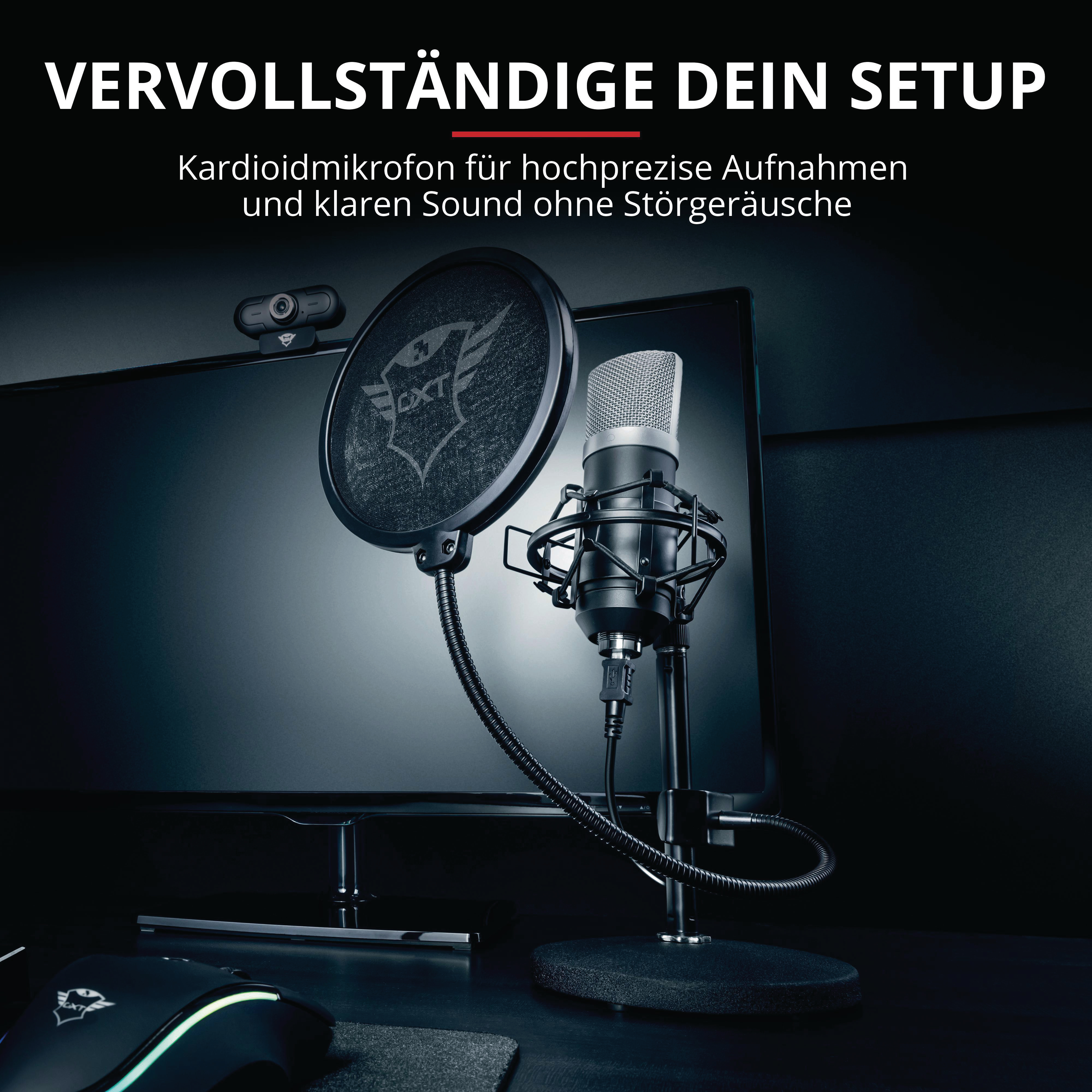 TRUST GXT 252 Emita USB Studio-Mikrofon, Schwarz