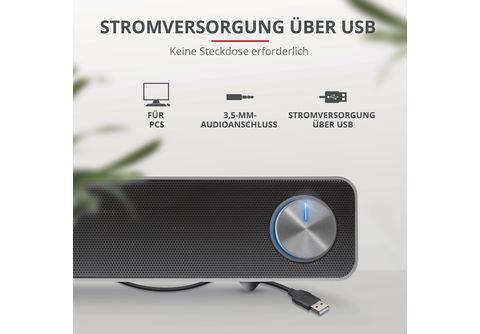 PC-Lautsprecher TRUST Arys Schwarz PC MediaMarkt - für LED | USB Soundbar Schwarz