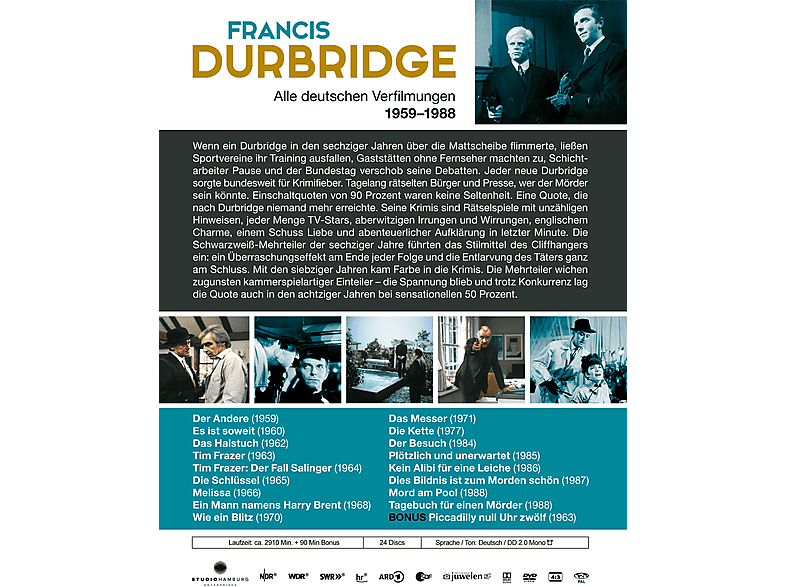 Thumbnail - Francis Durbridge - Alle deutschen Verfilmungen DVD