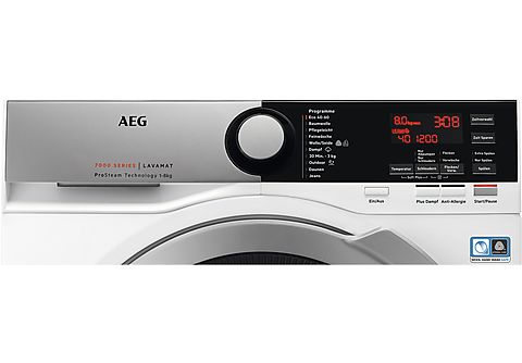 AEG L7FEF77480 Serie 7000 mit ProSteam Dampfprogramm Waschmaschine (8 kg,  1351 U/Min., B) Waschmaschine mit Weiß / Silber / Silber kaufen | SATURN