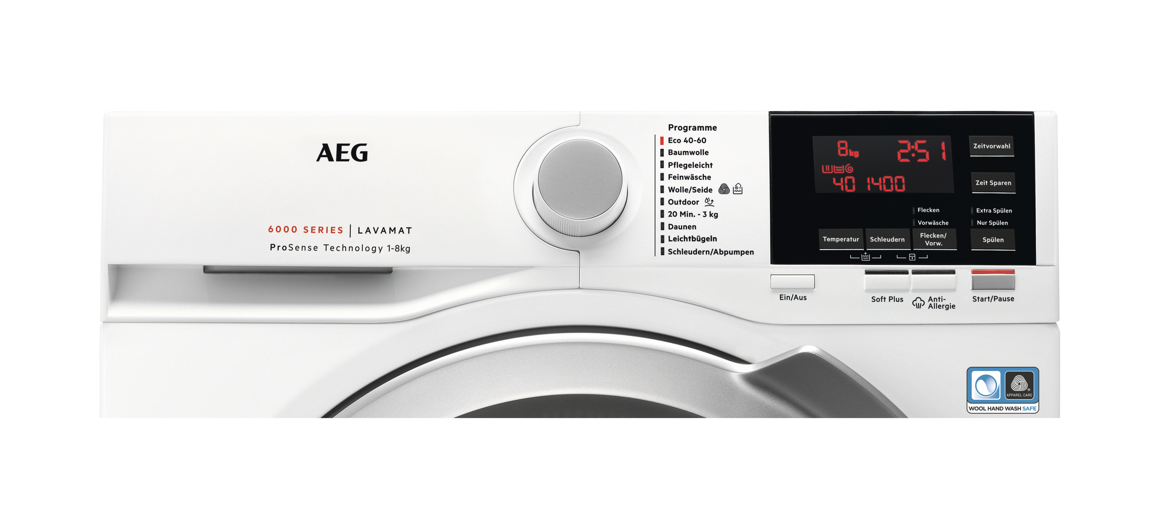 AEG L6FBA648 Serie 6000 mit ProSense Mengenautomatik Waschmaschine (8 kg, 1351 U/Min., B)