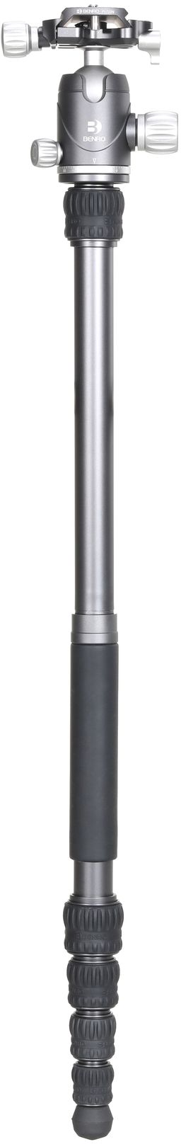 BENRO Stativ BAT 05A mit VX20 Kugelkopf, Aluminium, Höhe bis 141.3cm, 10kg Zuladung, Grau