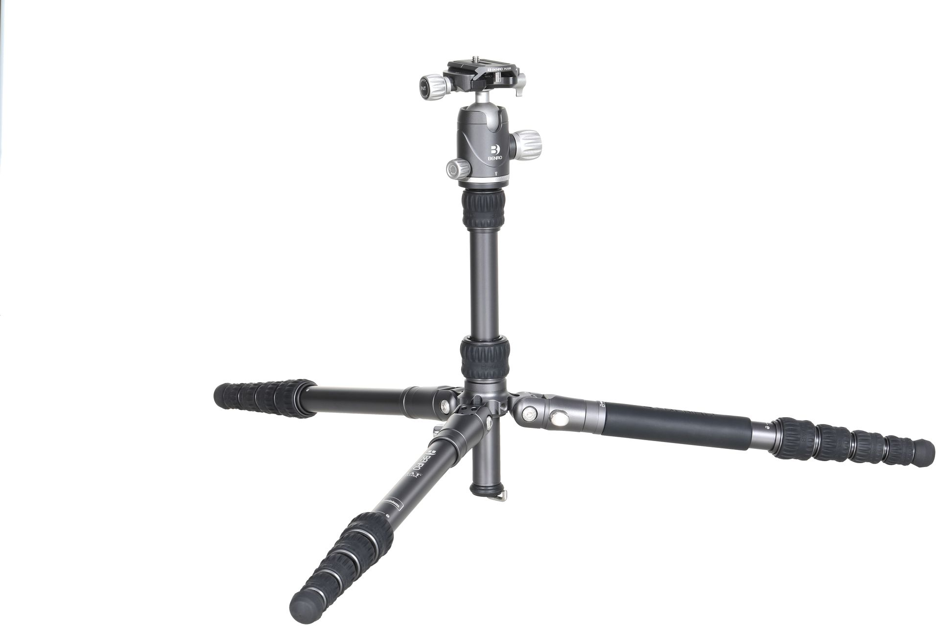 BENRO Stativ BAT 05A mit VX20 Kugelkopf, Aluminium, Höhe bis 141.3cm, 10kg Zuladung, Grau