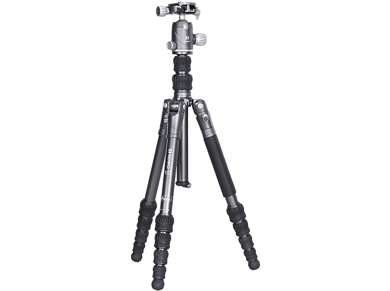 Benro Stativ Bat 05A mit VX20 Kugelkopf, Aluminium, Höhe bis 141.3cm, 10kg Zuladung, Grau