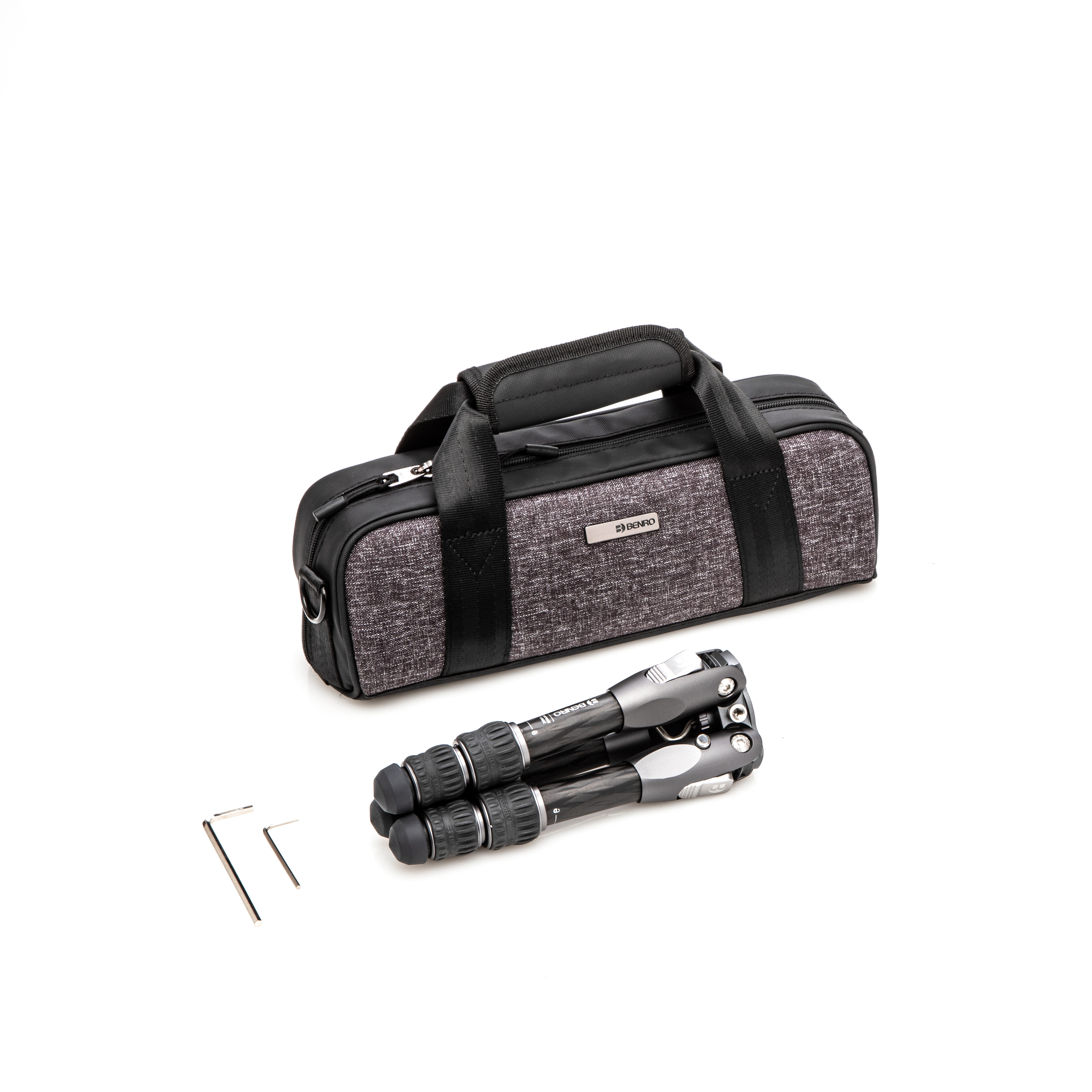 BENRO Stativ Tortoise 03C mit GX25 Kugelkopf, Carbon, Höhe bis 31.5cm, 8kg Zuladung, Grau