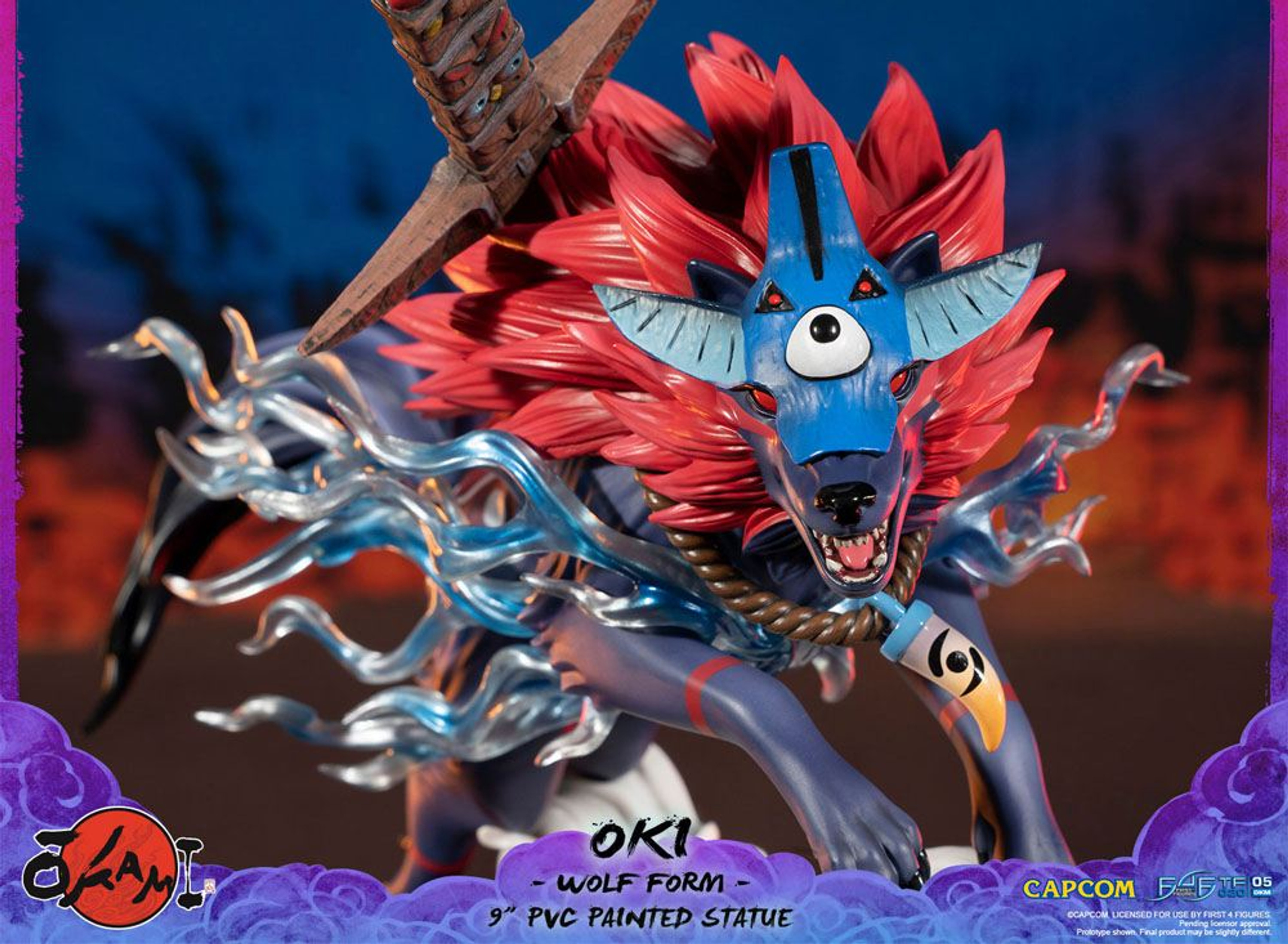 FIRST 4 FIGURE Okami - Oki (forme de loup) - statue (Multicolore)