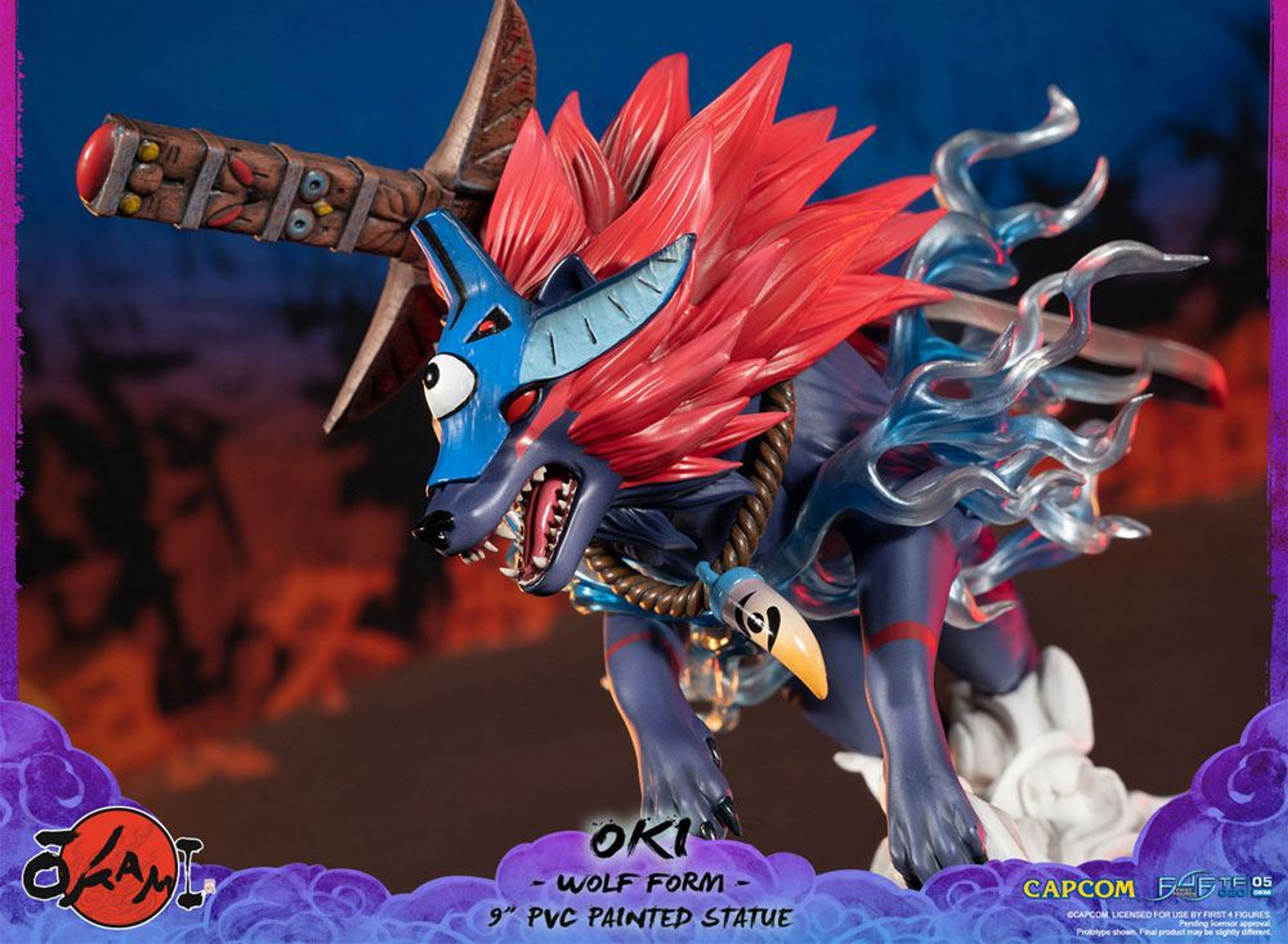 FIRST 4 FIGURE Okami - Oki (forme de loup) - statue (Multicolore)