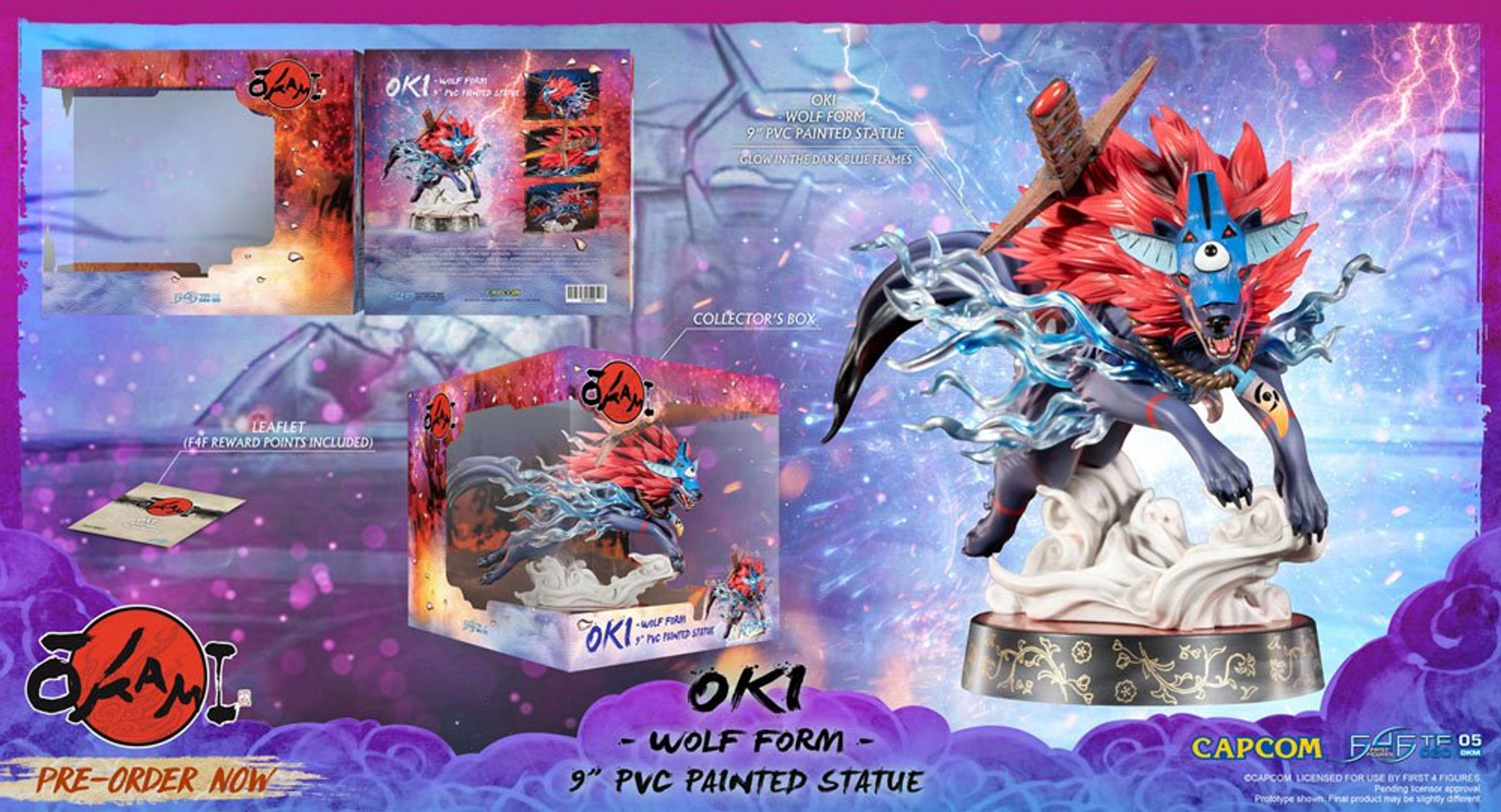 FIRST 4 FIGURE Okami - Oki (forme de loup) - statue (Multicolore)