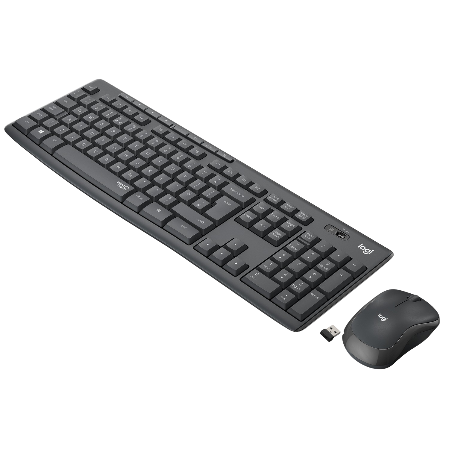 Pack Teclado + Ratón - Logitech MK295 Silent Wireless Combo, Inalámbrico, USB, 10 m, Negro