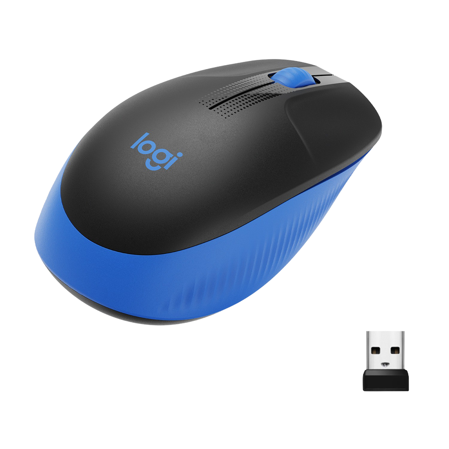 Logitech M190 Diseño curvo ambidiestro batería 18 meses con modo ahorro receptor usb cursor y desplazamiento preciso rueda amplio azul full size 1000dpi ambidextro rf optico 1000 raton 3 10