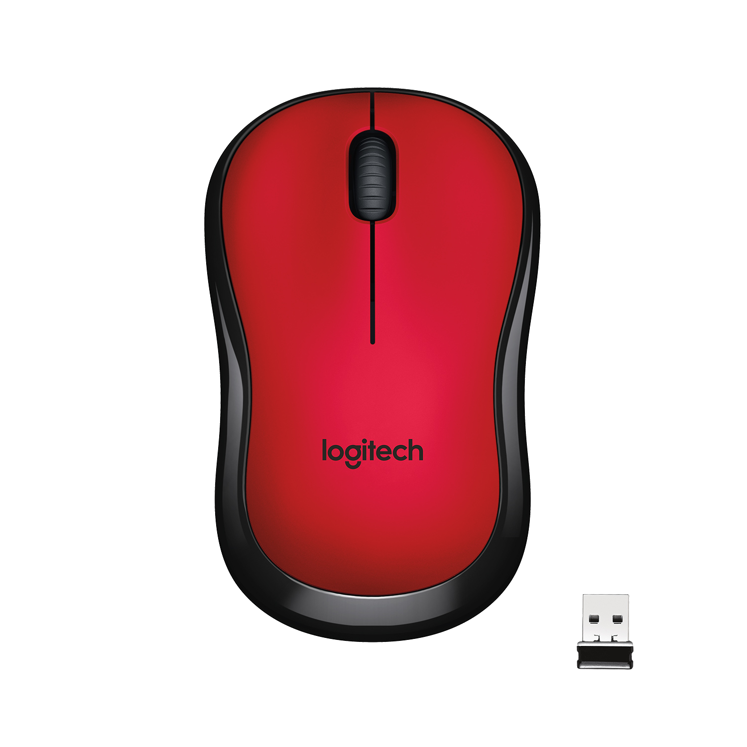 Ratón inalámbrico - Logitech M220 Silent, Óptico, 1000DPI, Ambidextro, Silencioso, Rojo