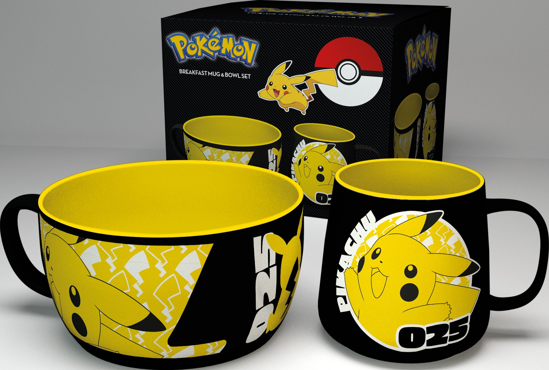GB EYE LTD Pokémon - Pikachu 25 - Frühstücksset (Gelb/Schwarz/Weiss)