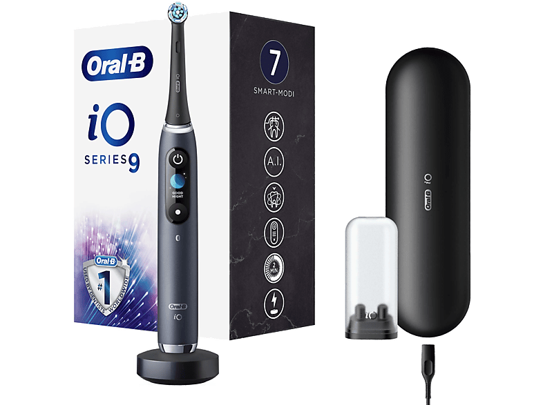 ORAL B iO 9 Şarjlı Diş Fırçası Siyah+Manyetik Şarj+Seyahat Kabı