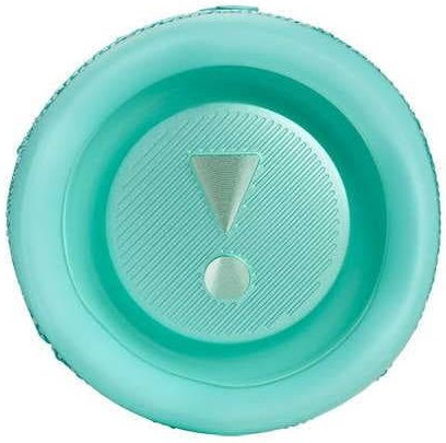 Haut-parleur bleu-vert, avec triangle et bouton. Détails gris.