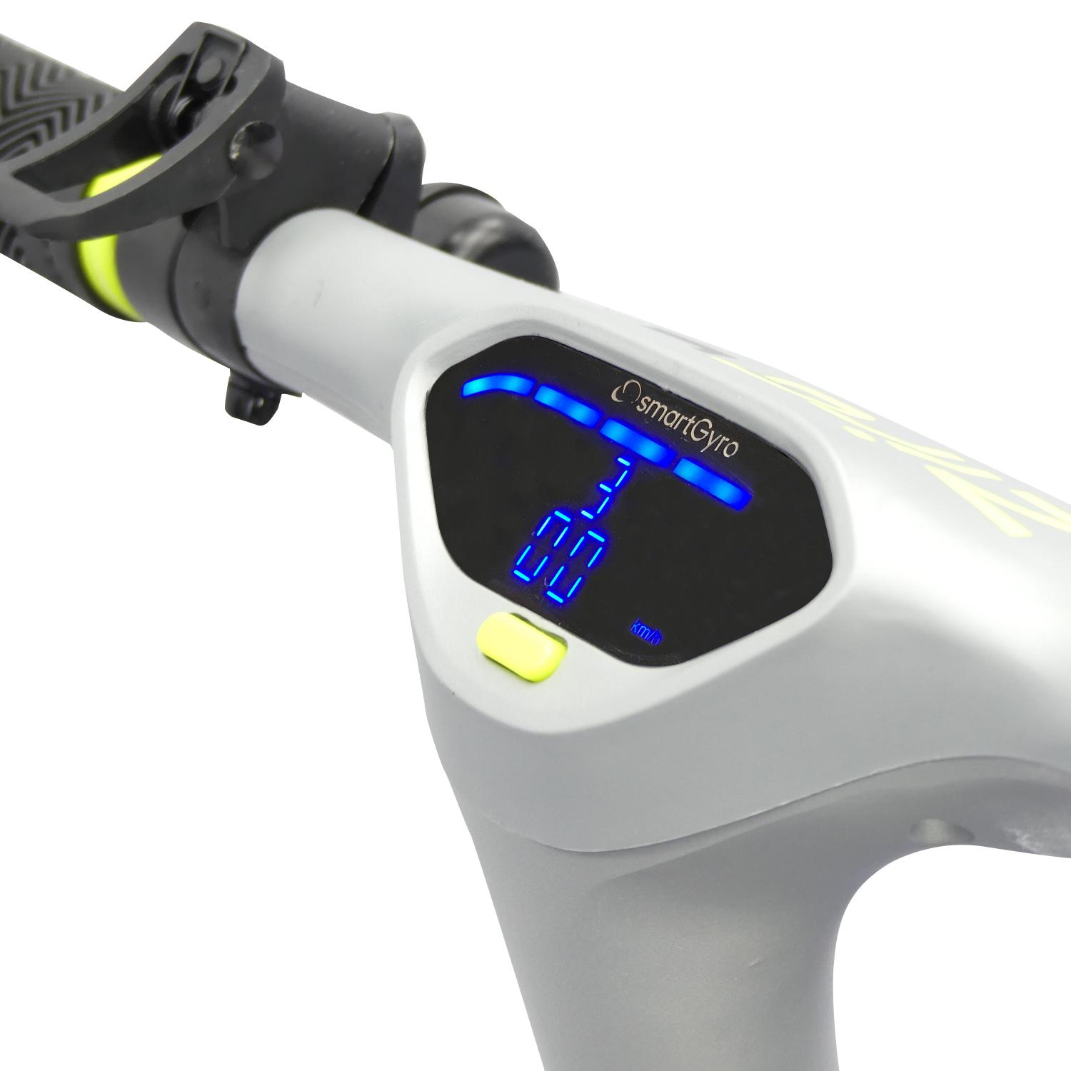 Patinéte eléctrico - SmartGyro Ziro2, 500 W, 3 velocidades, 8800 mAh, 25 km/h, Motor Brushless Plata