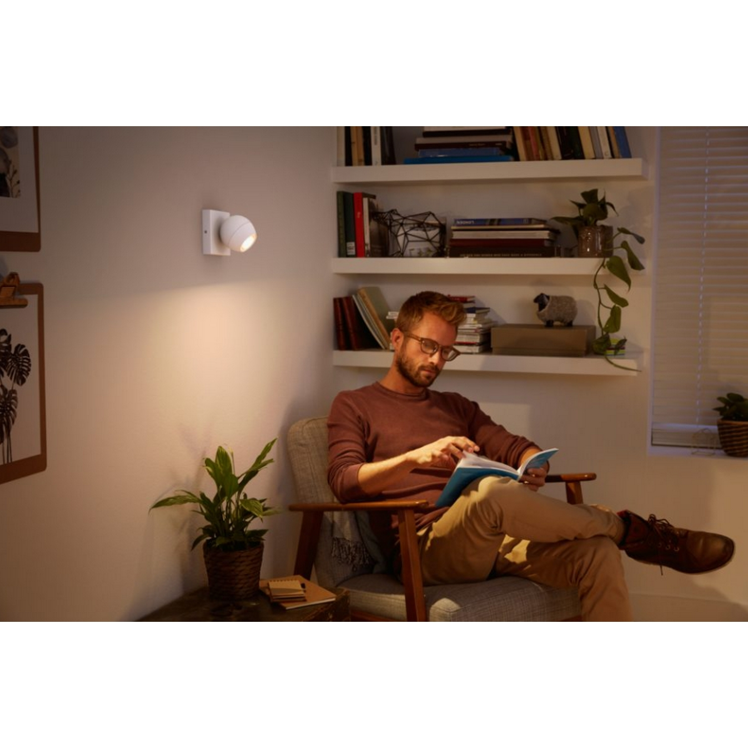 Lámpara inteligente - Philips Hue White Ambiance Buckram, LED, Bluetooth, Control por voz, Blanco
