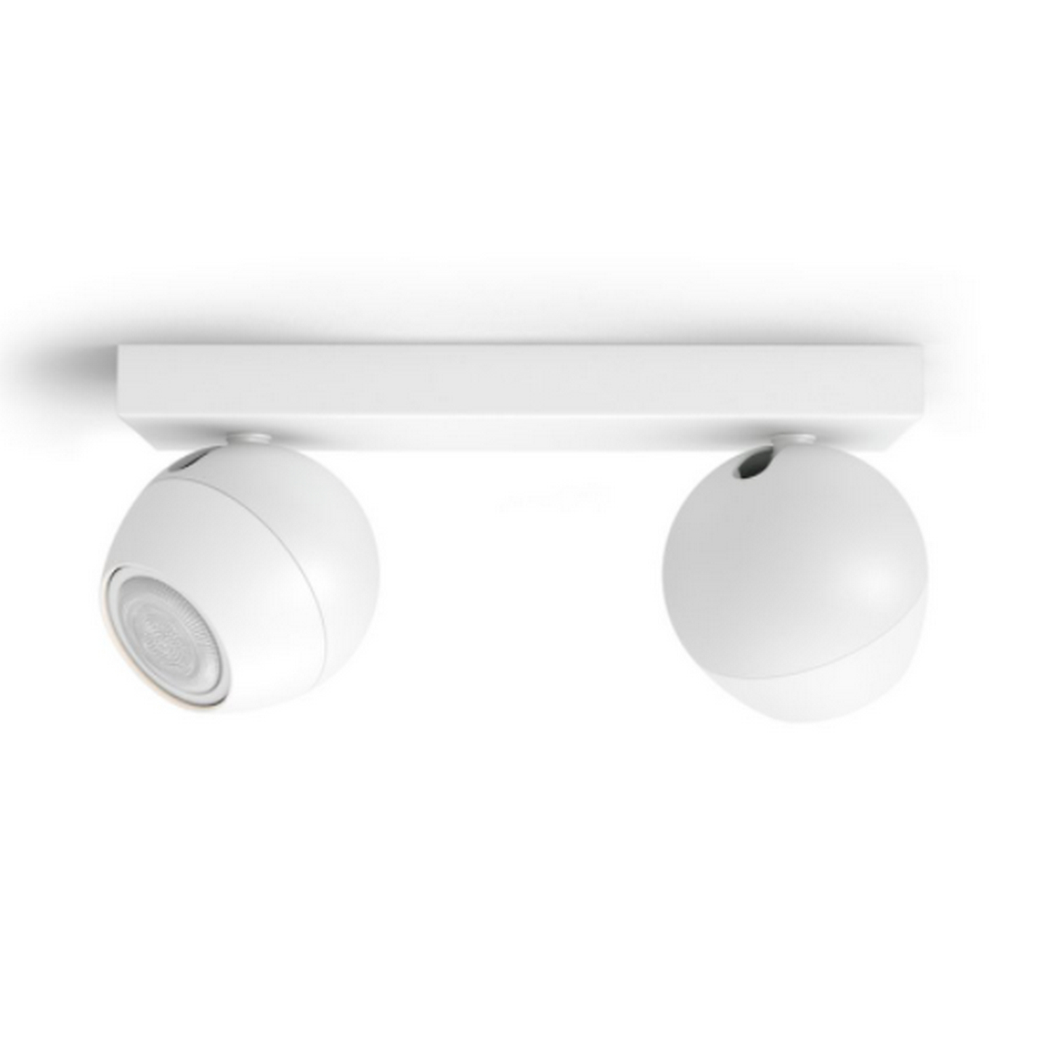 Lámpara inteligente - Philips Hue White Ambiance Buckram, Foco doble, Amazon Alexa y Google Assistant, Blanco