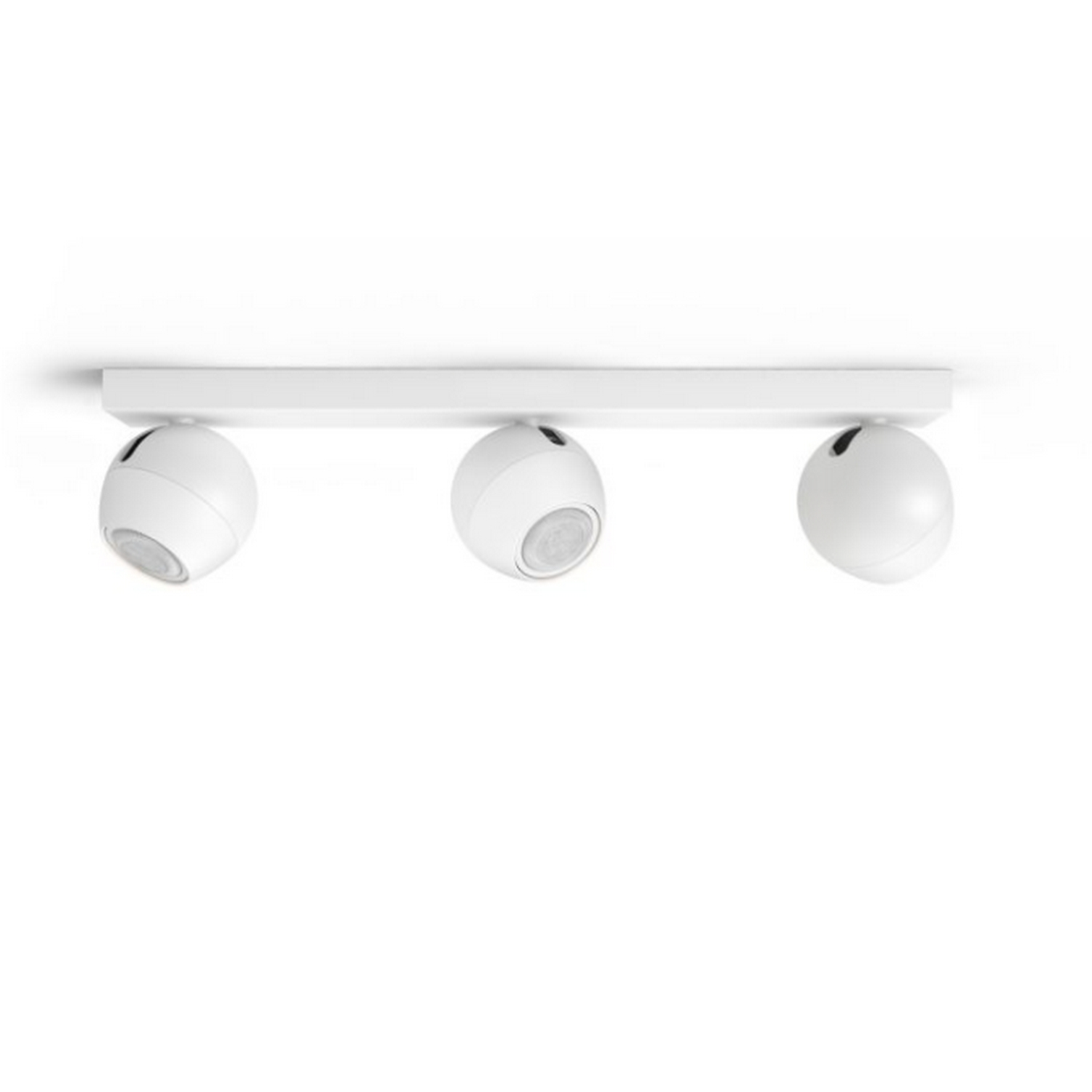 Lámpara inteligente - Philips Hue White Ambiance Buckram, Foco triple, Amazon Alexa y Google Assistant, Blanco