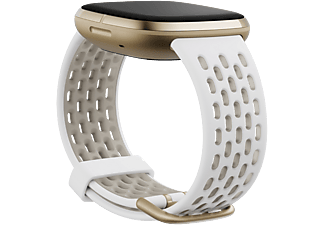 Reloj deportivo - Fitbit Sense, Blanco Marfil, 40.5 mm, 1.58", Autonomía 6 días + Correa extra de recambio S