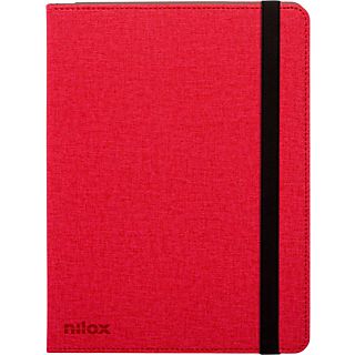 Funda con teclado - Nilox NXFU002, Para Tablet 9.7" a 10.5", USB y USB-C, Cierre elástico, Rojo