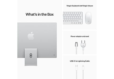 APPLE iMac 24" M1 256 GB Silver 2021 Incl. Gigabit ethernet & Touch ID keyboard