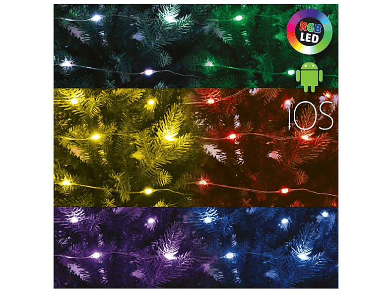 CHRISTMAS LIGHTING Smart fényfüzér, 100 db RGB MicroLED, 10 méter (ML SMART)