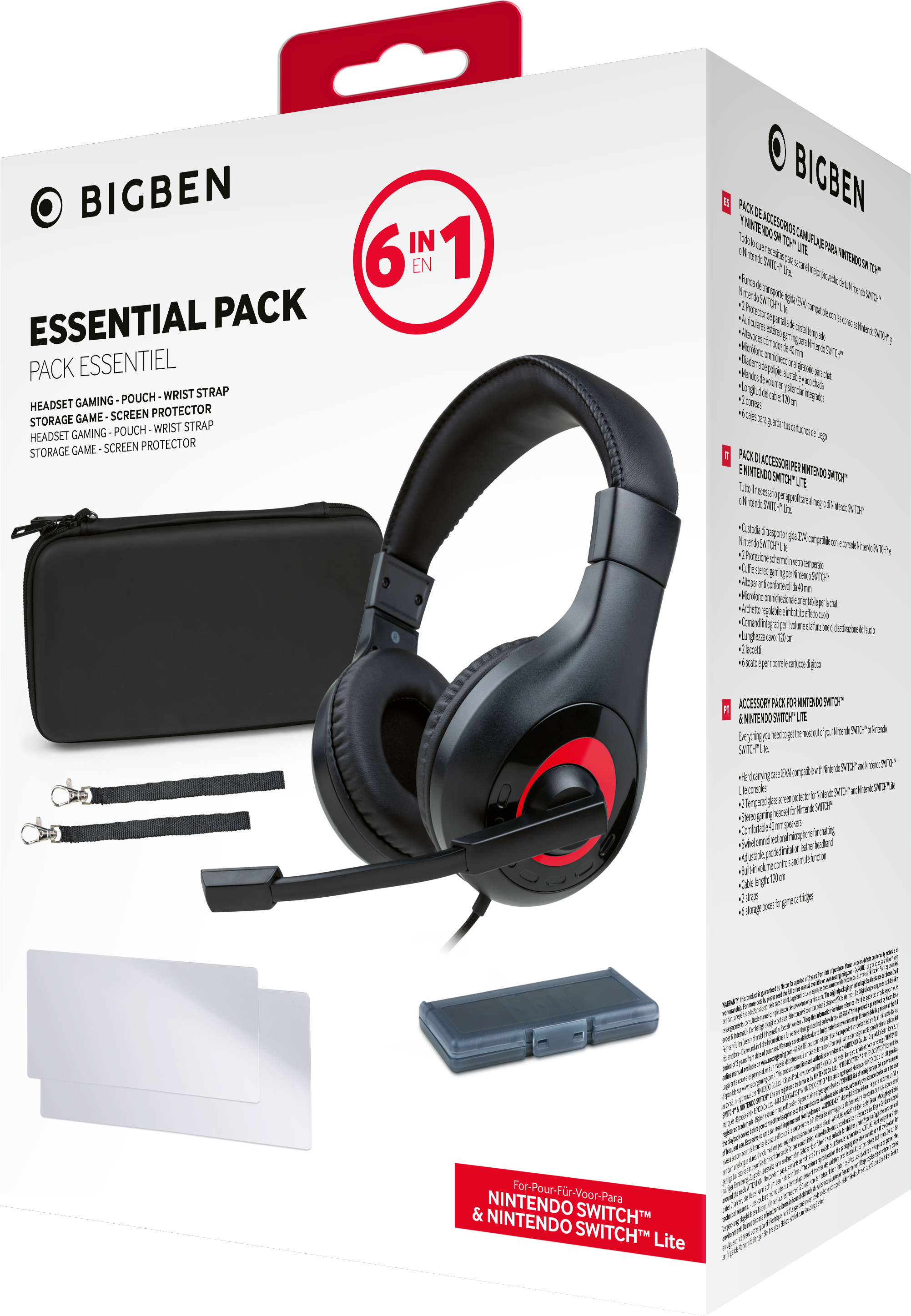 BIG BEN Essential Pack gamer kiegészítő csomag, fekete (Nintendo Switch)